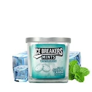 Icebreaker Wintergreen Scented Candle - Silver and White
